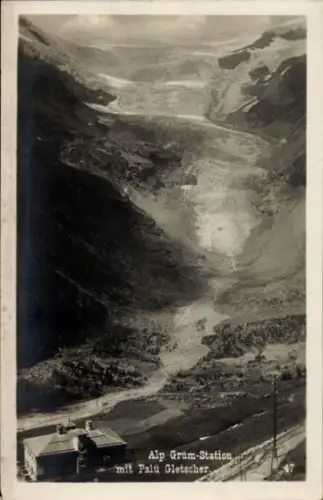Ak Alp Grüm Kt. Graubünden, Panorama, Station mit Palu Gletscher