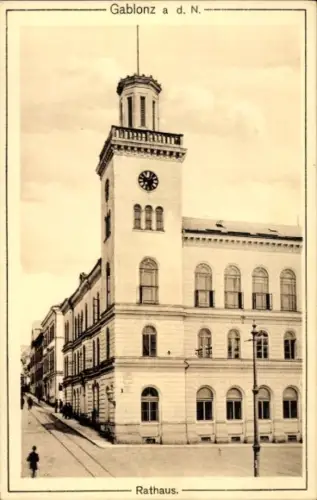 Ak Jablonec nad Nisou Gablonz an der Neiße Region Reichenberg, Rathaus