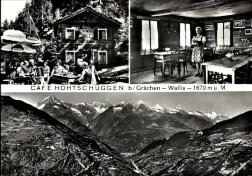 Ak Grächen Ried Kanton Wallis, Café Hohtschuggen