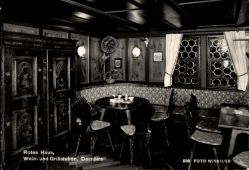 Ak Dornbirn in Vorarlberg, Rotes Haus, Wein und Grillstuben, Innenraum
