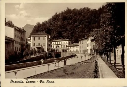 Ak Porretta Terme Emilia Romagna, Via Roma