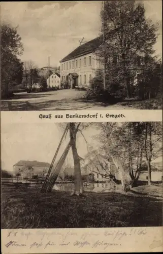 Ak Burkersdorf Frauenstein im Erzgebirge, Teilansichten