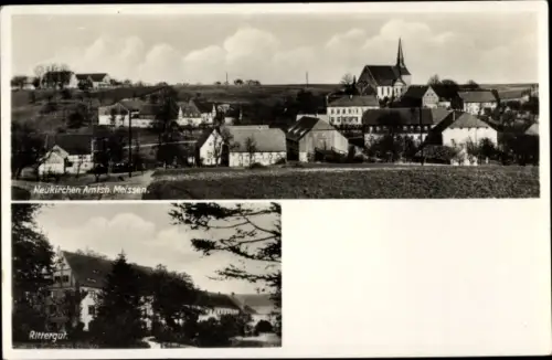 Ak Neukirchen Reinsberg in Sachsen, Panorama, Rittergut