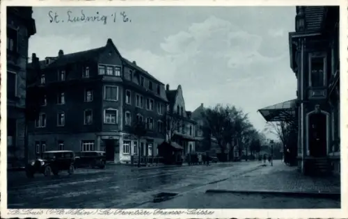 Ak Saint Louis Sankt Ludwig Elsass Haut Rhin, Grenze Frankreich-Schweiz