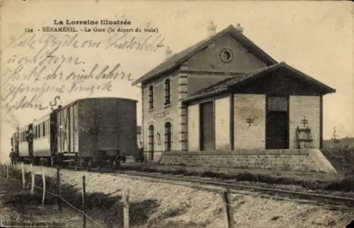 Ak Bénaménil Meurthe et Moselle, Bahnhof, Gleisseite