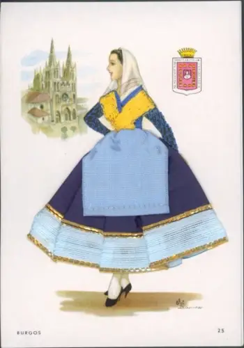 Material Künstler Ak Burgos Kastilien und León, Frau in Tracht