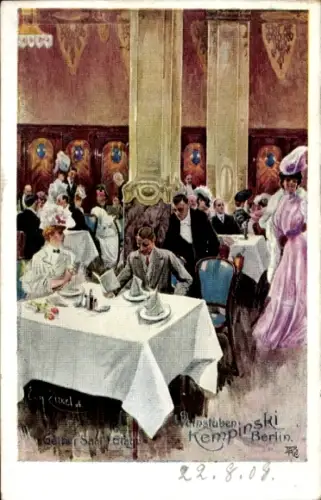 Künstler Ak Zirkel, E. H., Weinstuben Kempinski, Gelber Saal, 1. Etage