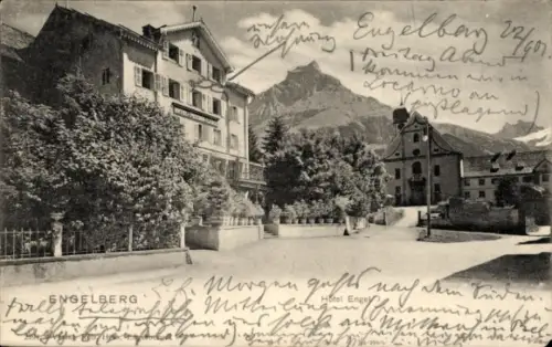 Ak Engelberg Kanton Obwalden Schweiz, Hotel Engel