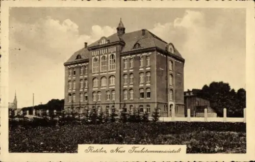 Ak Racibórz Ratibor Oberschlesien, Neue Taubstummenanstalt