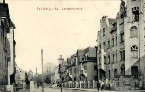 Ak Freiberg in Sachsen, Schützenstraße