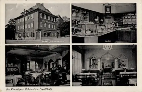 Ak Hohenstein Ernstthal in Sachsen, Hotel Schweizerhaus, Laden, Restaurant