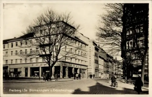 Ak Freiberg in Sachsen, Bismarckplatz, Erbischestraße