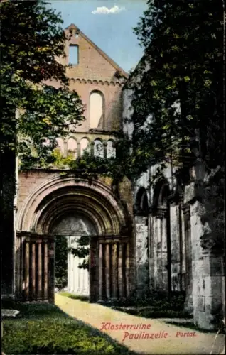 Ak Paulinzella Rottenbach Königsee in Thüringen, Klosterruine, Portal