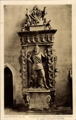 Ak Bad Wimpfen am Neckar, Fleckensteins Grabdenkmal in der Stadtkirche