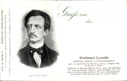 Ak Ferdinand Lassalle, Sozialistischer Politiker, Portrait, Reklame, Esser's Seifenpulver