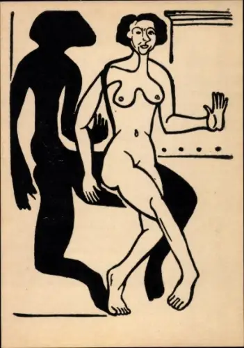 Künstler Ak Kirchner, Ernst Ludwig, Frauenakt, Expressionismus