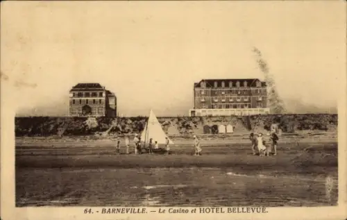 Ak Barneville Manche, Casino, Hotel Bellevue, Plage