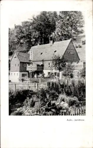 Ak Dippoldiswalde im Erzgebirge, Haus mit Garten, Holzbau, Zaun, Fotoschrift Aufn.: Jerichow