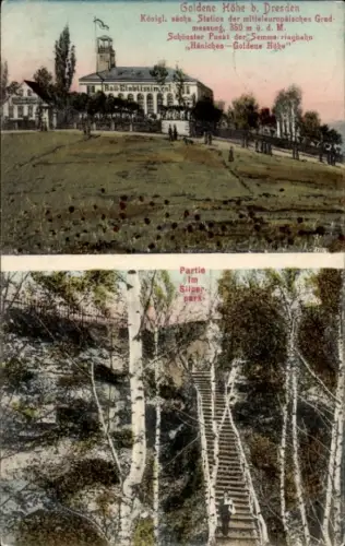 Ak Hänichen Bannewitz in Sachsen, Goldene Höhe, Gohlig, Ball-Etablissement, Silberpark