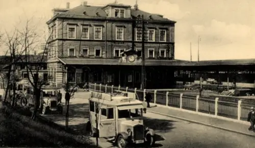 Ak Riesa an der Elbe Sachsen, Bahnhof