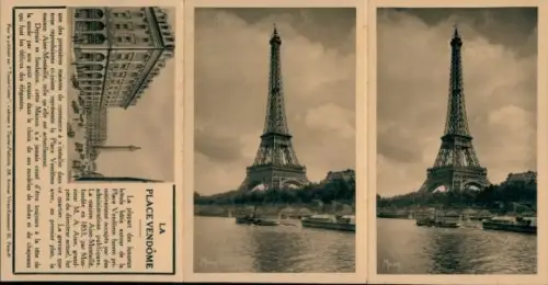 Klapp Ak Paris I Louvre, Eiffelturm, Place Vendôme, luxuriöse Hotels, Maison Aine-Montaillé