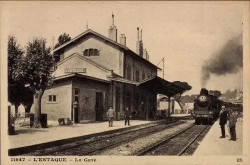 Ak L'Estaque Marseille Bouches du Rhône, La Gare, PLM Ty 2435, No. 219