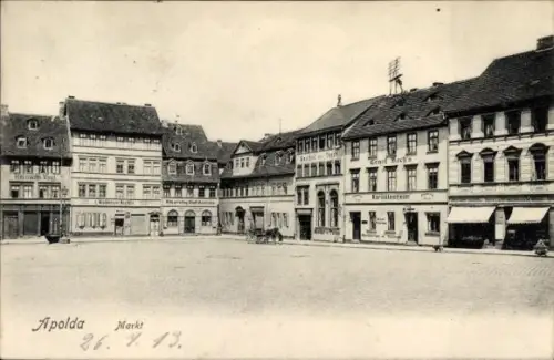Ak Apolda in Thüringen,  Markt,  Gebäude,  von 1913