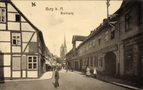 Ak Burg bei Magdeburg, Breiteweg