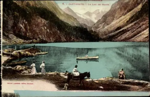 Ak Cauterets Hautes Pyrénées, Le Lac de Gause, Bergsee, Boot