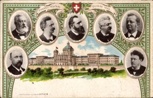 Ak Bern Stadt Schweiz, Schweizerischer Bundesrat, Zemp, Müller, Hauser, Comtesse, Brenner