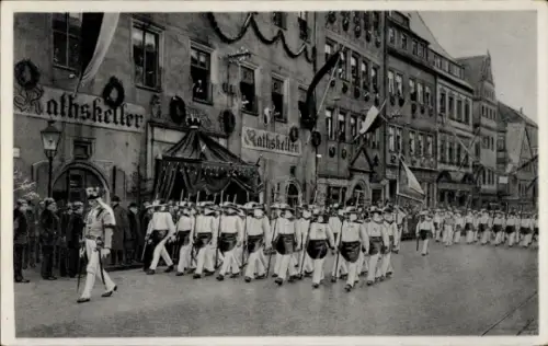 Ak Freiberg in Sachsen, Bergparade vor König Friedrich August III., 06. April 1905, Ratskeller