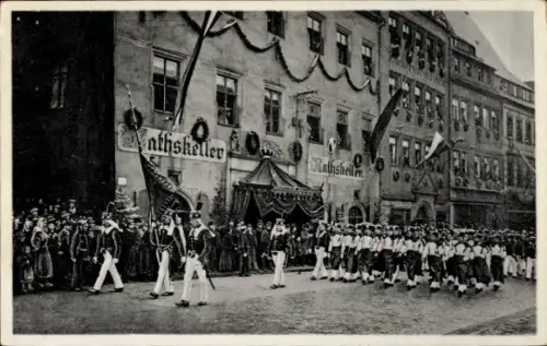 Ak Freiberg in Sachsen, Letzte große Bergparade 1905, Zug der Bergschmiede, Ratskeller