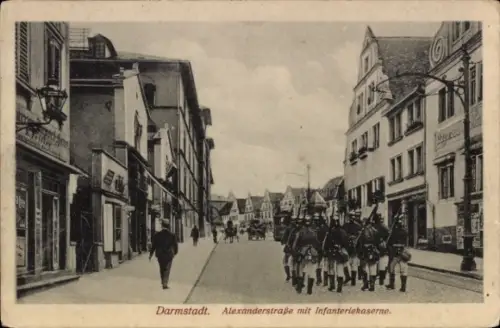 Ak Darmstadt in Hessen, Alexanderstraße, Infanteriekaserne