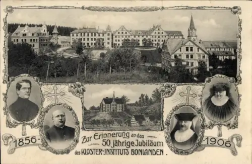 Ak Bonlanden Berkheim in Oberschwaben, 50 Jahre Jubiläum Kloster-Institut 1856-1906, Geistliche