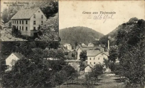 Ak Tiefenstein Görwihl in Baden, Gesamtansicht, Bäckerei von A. Spitznagel