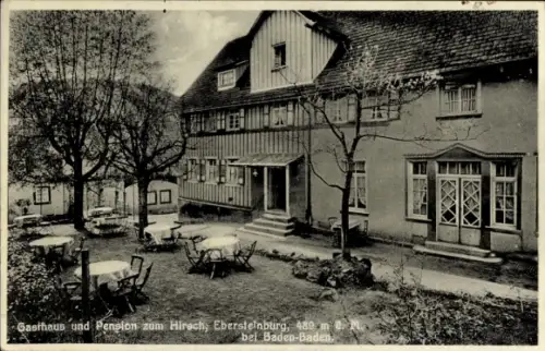 Ak Ebersteinburg Baden Baden am Schwarzwald, Gasthaus und Pension zum Hirsch,  489 m, bei Baden-B