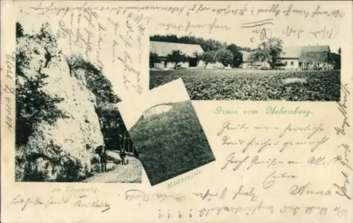 Ak Uebersberg Pfullingen, Mädchenfels, Am Elisenweg