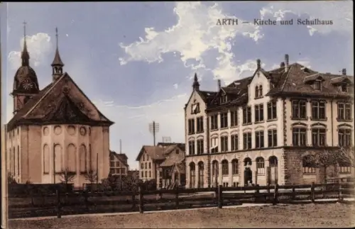 Ak Arth Kanton Schwyz, Kirche und Schulhaus