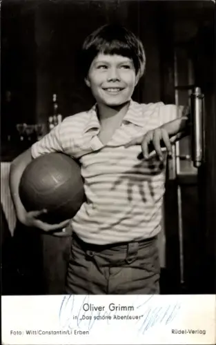 Ak Schauspieler Oliver Grimm, Das schöne Abenteuer, Portrait, Autogramm