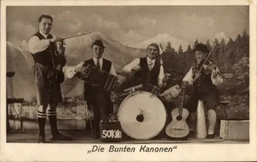 Ak Musikergruppe Die Bunten Kanonen