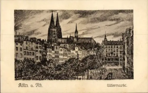 Ak Köln am Rhein, Köln a. Rh., Altermarkt, Kölner Dom