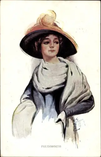 Künstler Ak Barber, Court, Prudishness, Frauenportrait