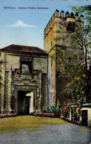 Ak Sevilla, Andalucía, Alcazar Puerta Marchena