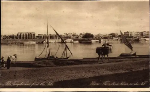 Ak Luxor Ägypten,The Temple seen from the Nile