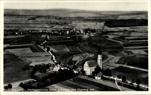 Ak Wemding in Schwaben, Fliegeraufnahme Wallfahrtskirche Maria Brünnlein