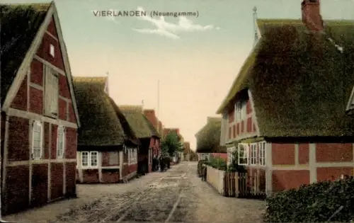 Ak Hamburg Bergedorf Vierlande Vierlanden, Achter de Wisch, Straßenpartie