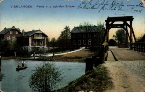 Ak Hamburg Bergedorf Vierlande Vierlanden, schiefe Brücke