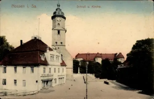 Ak Nossen in Sachsen, Schloss und Kirche