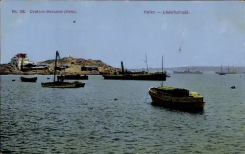 Ak Lüderitzbucht Lüderitz Namibia, Hafenansicht