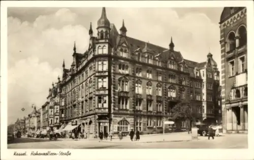 Ak Kassel in Hessen, Hohenzollernstraße, Hotel Zeppelin, Kaisers, Straßenbahn